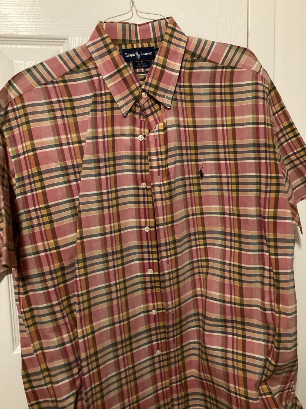 Polo by Ralph Lauren Pink & Green Plaid Short-Sleeve Button-Down Shirt